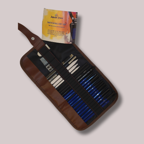 Sketching Art Set with Roll-Up Case
