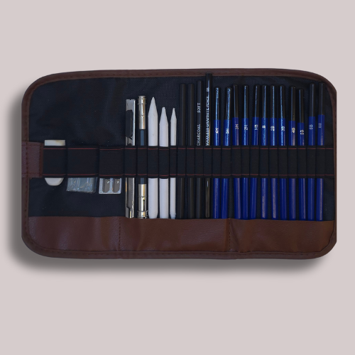 Sketching Art Set with Roll-Up Case